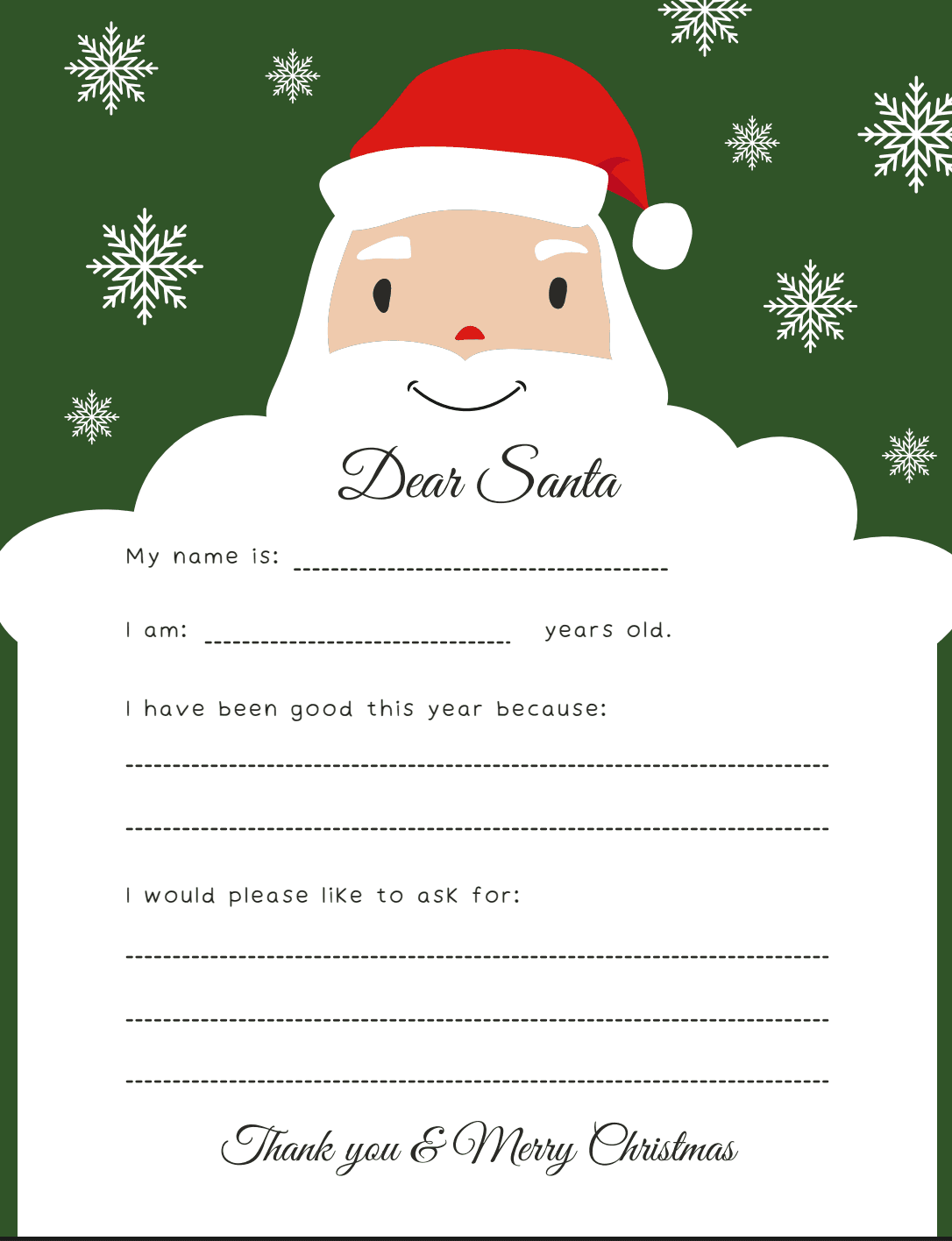 Preview of Christmas Wish List Letter