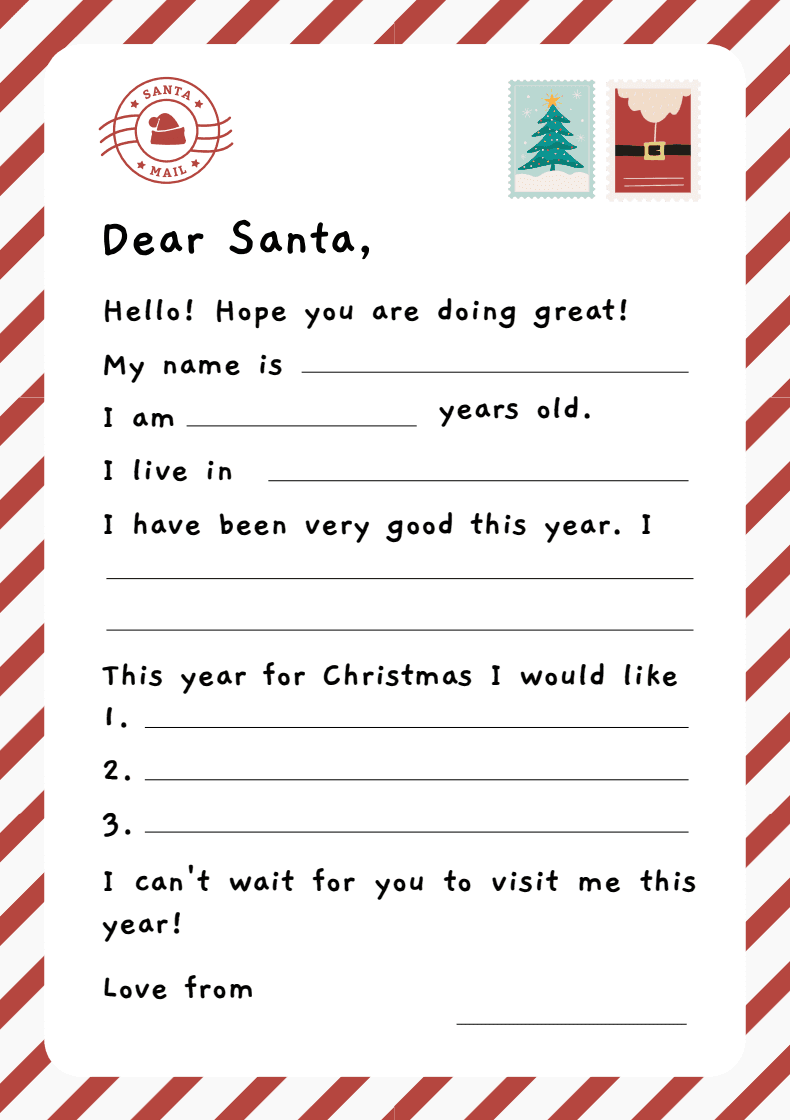 Preview of Letter to Santa Worksheet 2